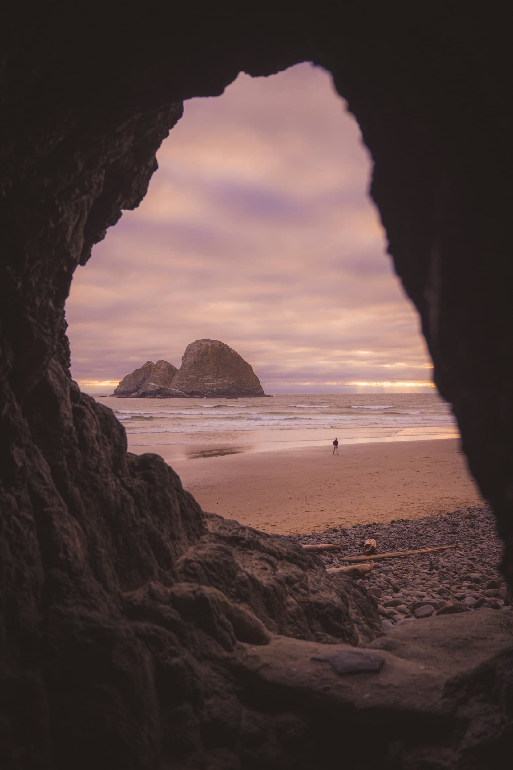 Sunset on a coastal beach